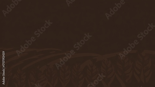 Brown Field of Grain Minimalist Illustration Simple and Dark Background