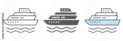 Cruise icon, tourism and travel, liner sign vector graphics, a linear icon on a white background, eps 10.