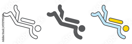 Scuba Diver icon, tourism and diving, scuba diving sign vector graphics, a linear icon on a white background, eps 10.