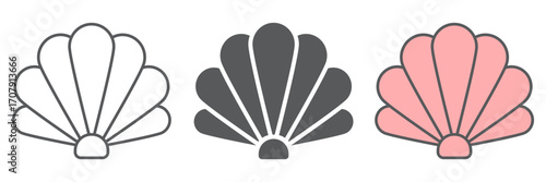 Shell icon, ocean and beach, seashell sign vector graphics, a linear icon on a white background, eps 10.