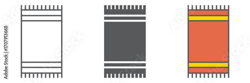 Beach towel icon, bath and beach, carpet sign vector graphics, a linear icon on a white background, eps 10.