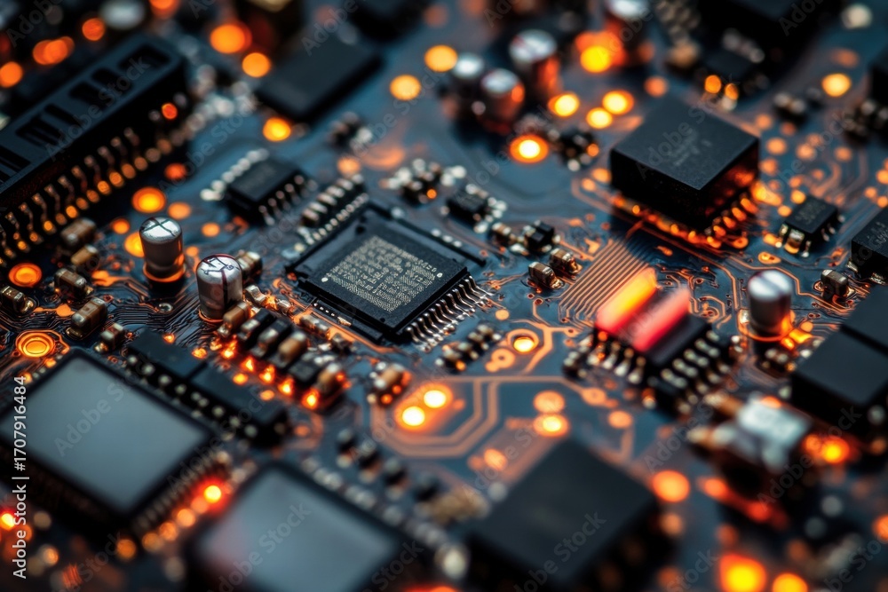 Fototapeta premium Close up of digital circuit board