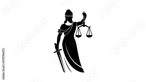 Lady justice symbol with transparent background