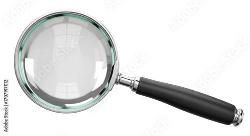 Magnifying Glass 3d rendered, isolated on transparent background




