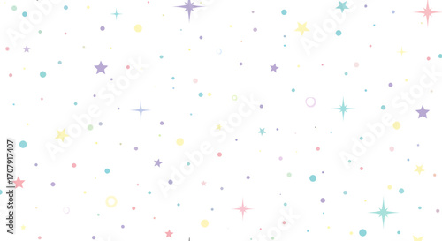 Colorful star pattern on white background.