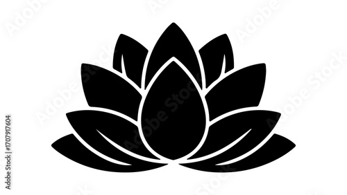 Lotus flower icon with transparent background