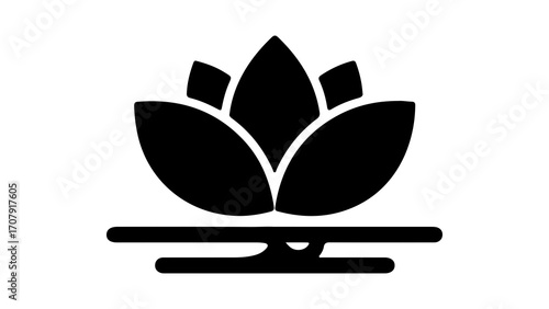 Lotus flower icon with transparent background