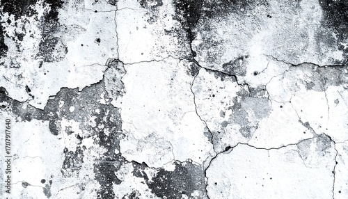 Wallpaper Mural Weathered White Wall Texture: Cracked, Peeling Paint, Grunge Background Torontodigital.ca