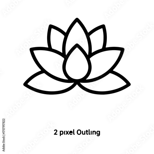 Lotus flower outline with transparent background