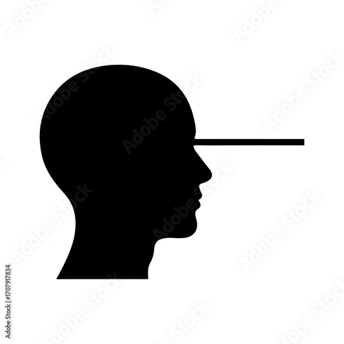 Lying face silhouette with transparent background