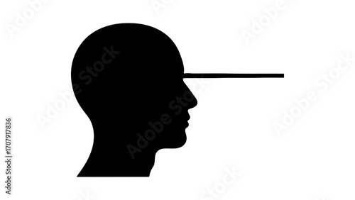 Lying face silhouette with transparent background