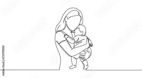 a mother holding her child in a tender embrace