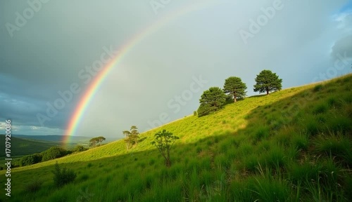 산등성이에 생긴 무지개