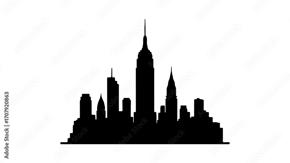 Fototapeta premium New york city skyline with transparent background