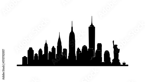New york city skyline with transparent background