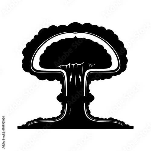 Nuclear explosion with transparent background