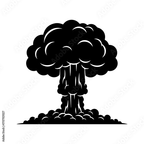 Nuclear explosion with transparent background