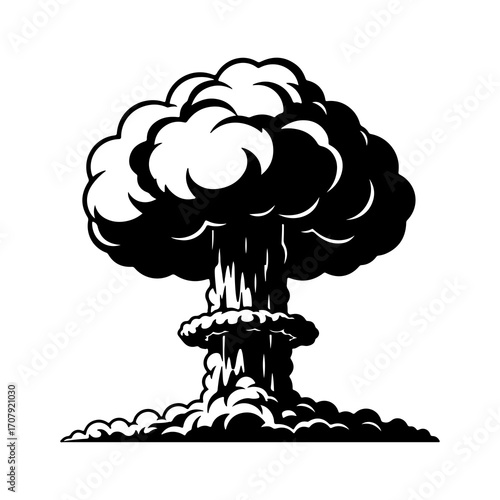 Nuclear explosion with transparent background