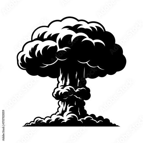 Nuclear explosion with transparent background