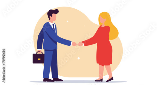 Illustrative business handshake between partners, representing deal conclusion and collaboration