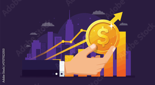 Illustrative representation of financial growth and investment opportunity