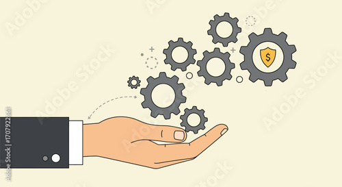 Conceptual representation of financial protection through interconnected mechanisms