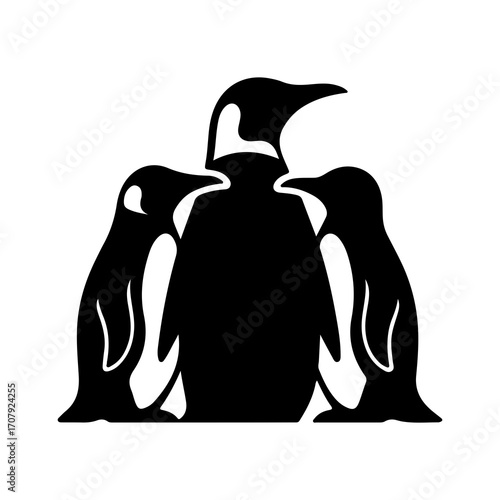 Penguin family with transparent background