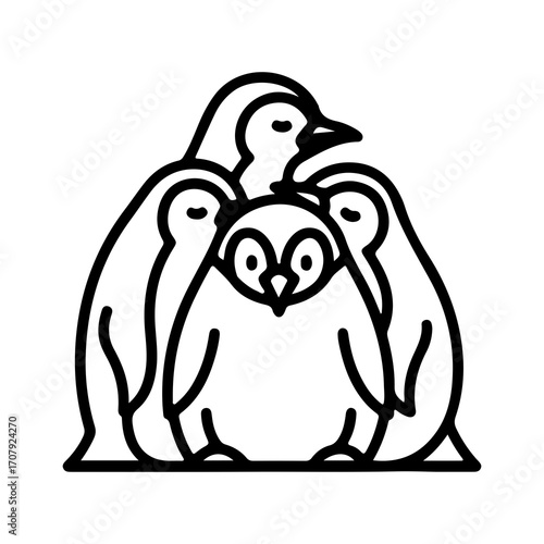 Penguin family with transparent background