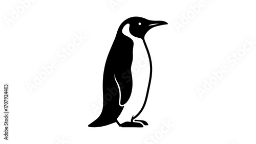 Penguin silhouette with transparent background