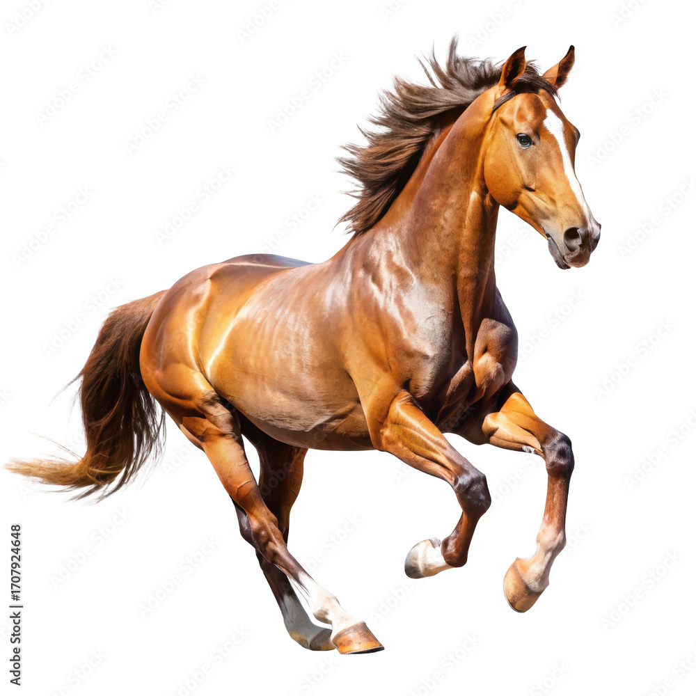 Obraz premium galloping american quarter horse running in american quarter horse galloping running horse horse running transparent background image