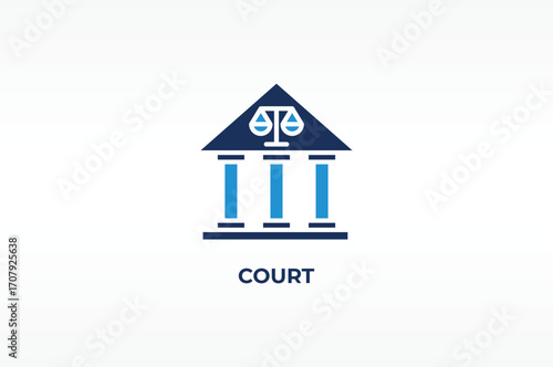 COURT vector, icon or logo sign isolated symbol illustration