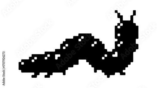 Pixelated snail with transparent background