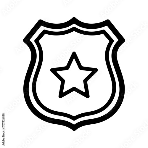 Police badge icon with transparent background