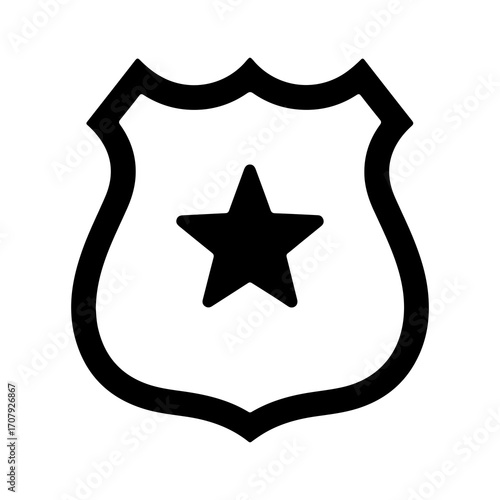 Police badge icon with transparent background