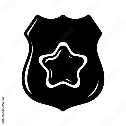 Police badge with transparent background
