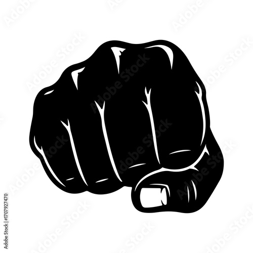 Powerful fist with transparent background