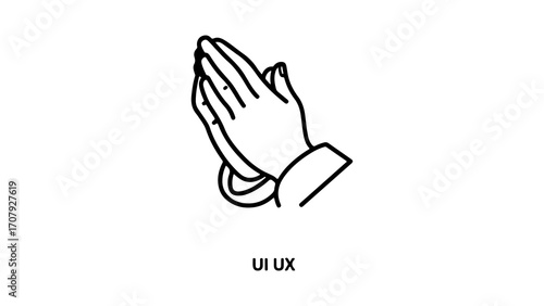 Praying hands sketch with transparent background