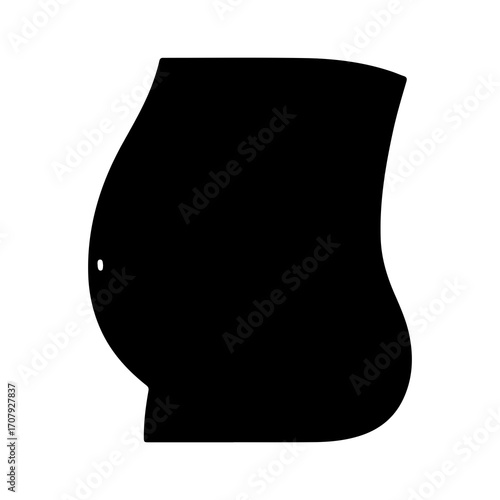 Pregnant belly silhouette with transparent background