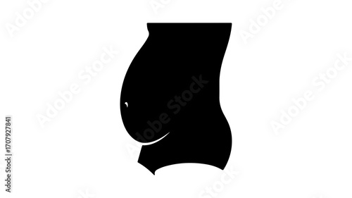 Pregnant belly silhouette with transparent background