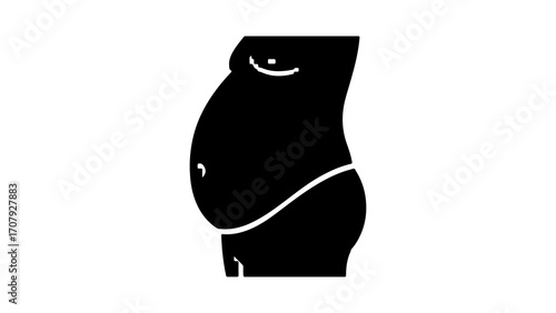 Pregnant woman silhouette with transparent background