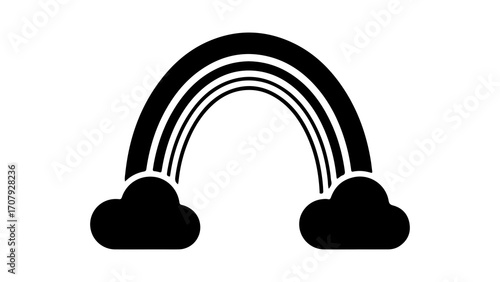 Rainbow and clouds with transparent background