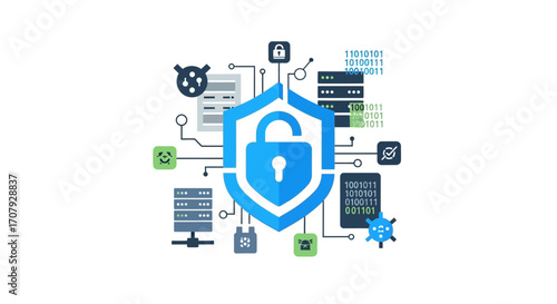 Cybersecurity Shield Network Protection.
