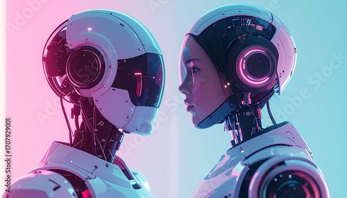 Wallpaper Mural Isolated Transparent Background Robots Futuristic AI Companions Backgroundless Image Torontodigital.ca