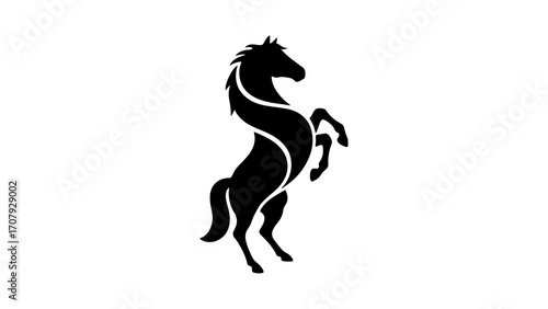 Rearing horse silhouette with transparent background