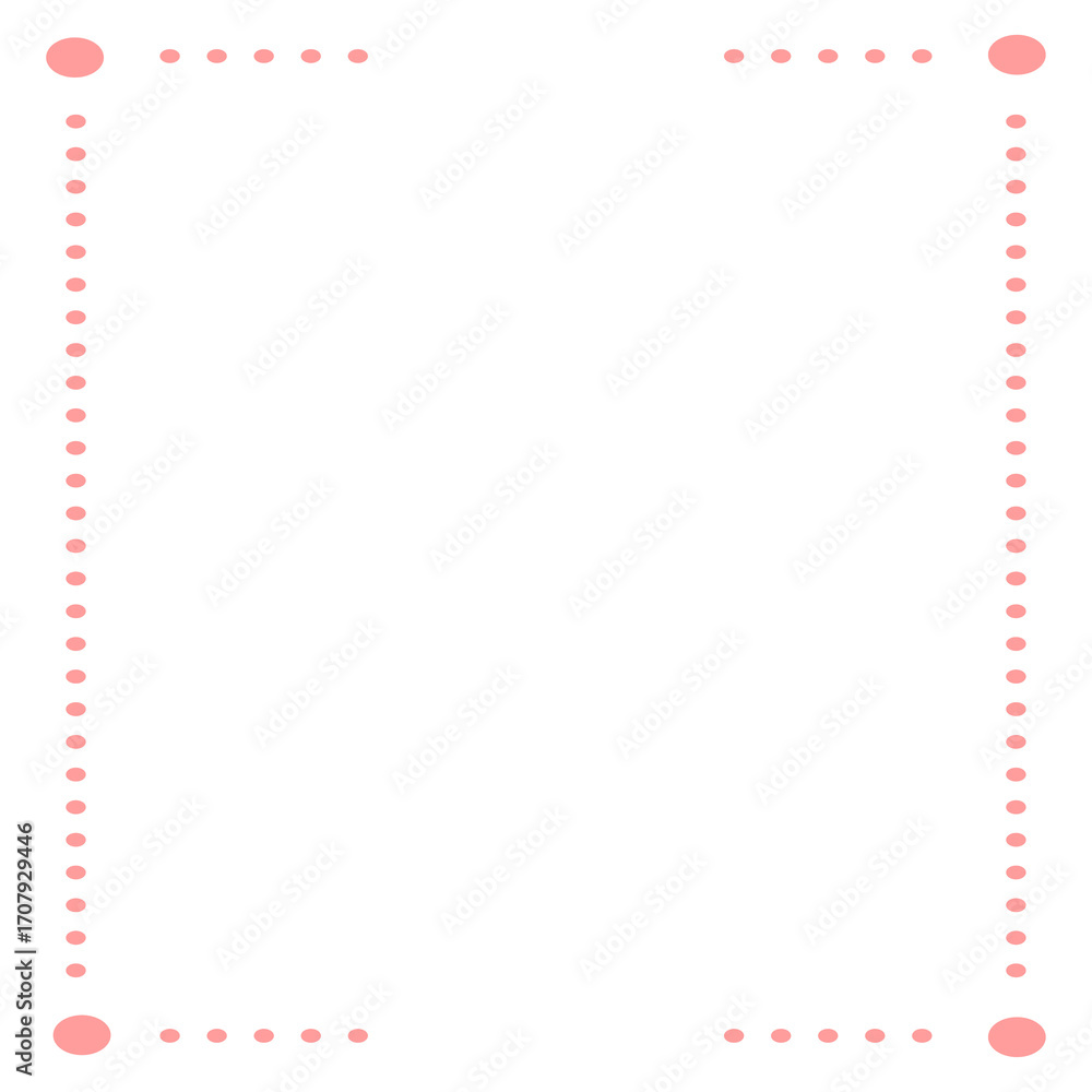 Fototapeta premium Minimal Red Dotted Frame