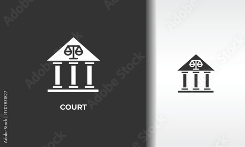 Court Vector, Icon Or Logo Sign Isolated Symbol Illustration