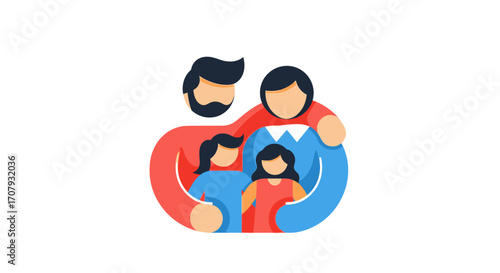 Family embracing together in a loving and supportive gesture.
