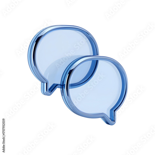 3d icon communication bubble , speech, chat, dialogue and discussion  isolated on white background