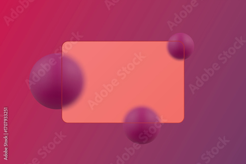 A soft abstraction with orbs and a translucent panel. Eps 10