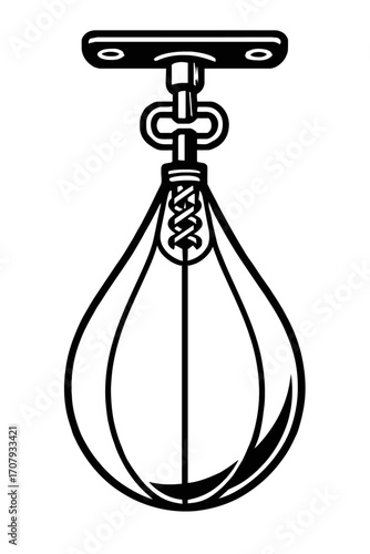 Vector Illustration of a Speed Bag. A Graphic for Boxing, Martial Arts, and Fitness Themes.